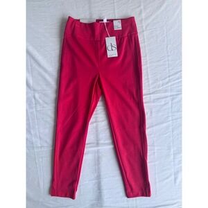 Dear Scarlett Magic Pull On Pants Womens Medium Red Stretch Slim Ankle Career